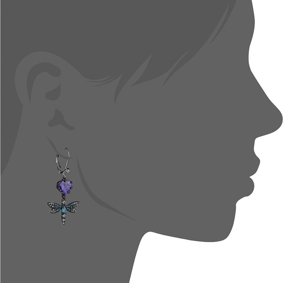 NIB Betsey Johnson mismatch drop butterfly earrings - Picture 2 of 6